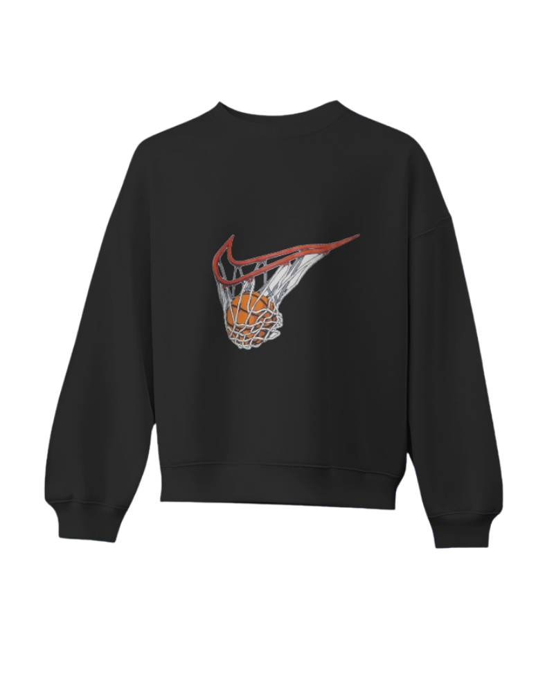 Sports-Inspired Black Sweatshirt
