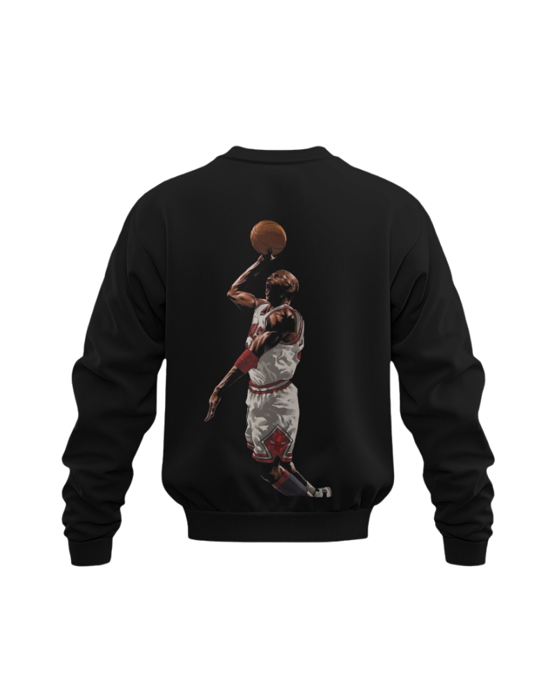 Sports-Inspired Black Sweatshirt